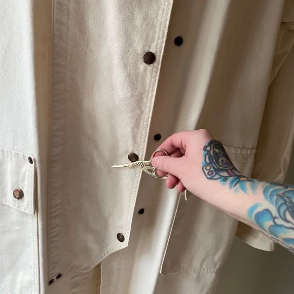 AUSTRALIAN OUTBACK COLLECTION vtg white womens M duster western cowboy 90s coat - Picture 13 of 15